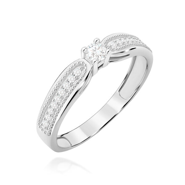 Pierścionek Diament 0,08ct białe złoto