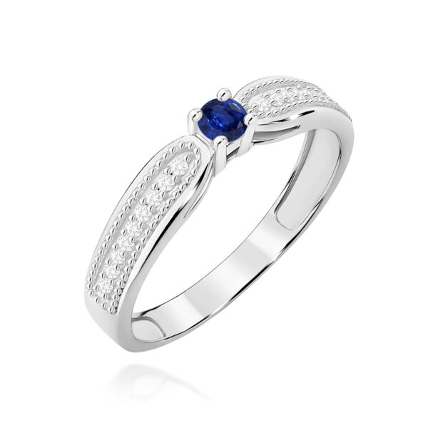 Pierścionek Szafir 0,15ct białe złoto