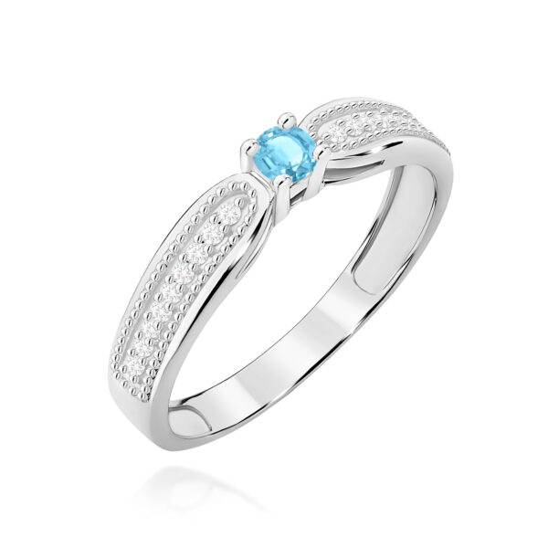Pierścionek Topaz Swiss 0,15ct białe złoto