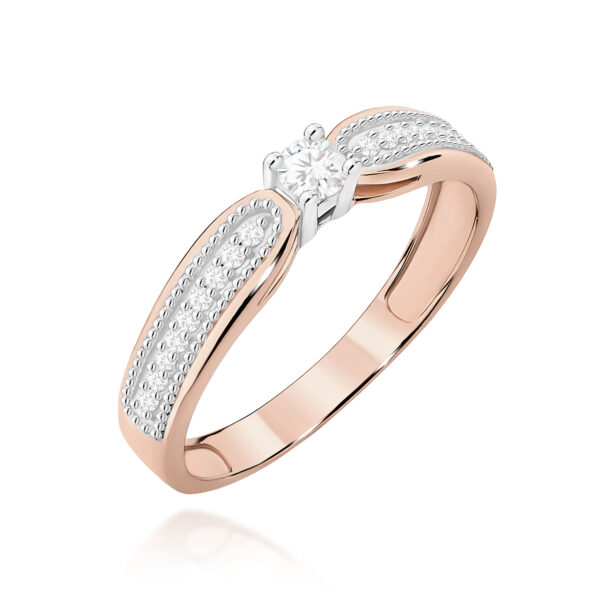 Pierścionek Diament 0,08ct różowe złoto