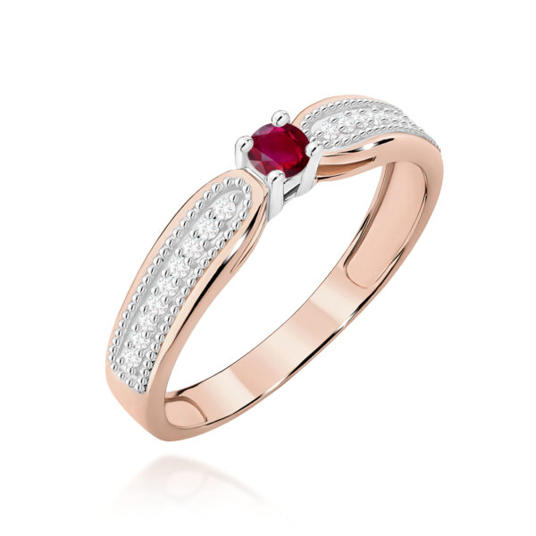 Pierścionek Rubin 0,15ct różowe złoto