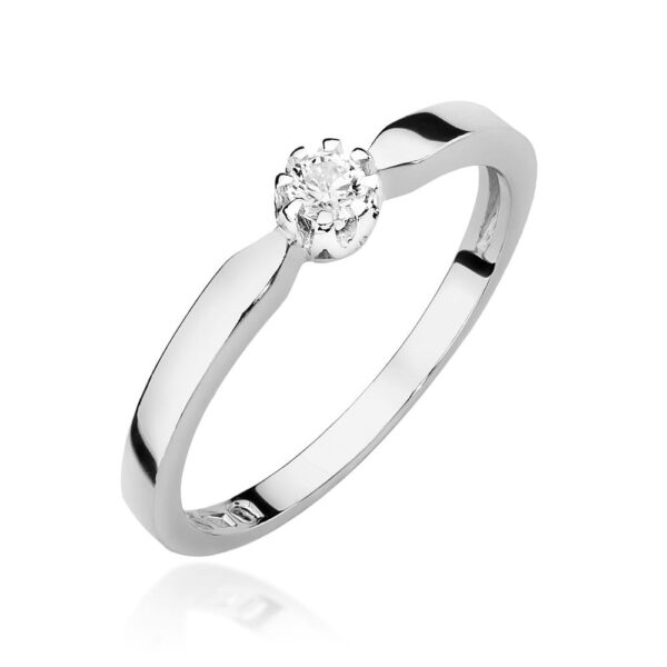 Pierścionek Diament 0,10ct białe złoto