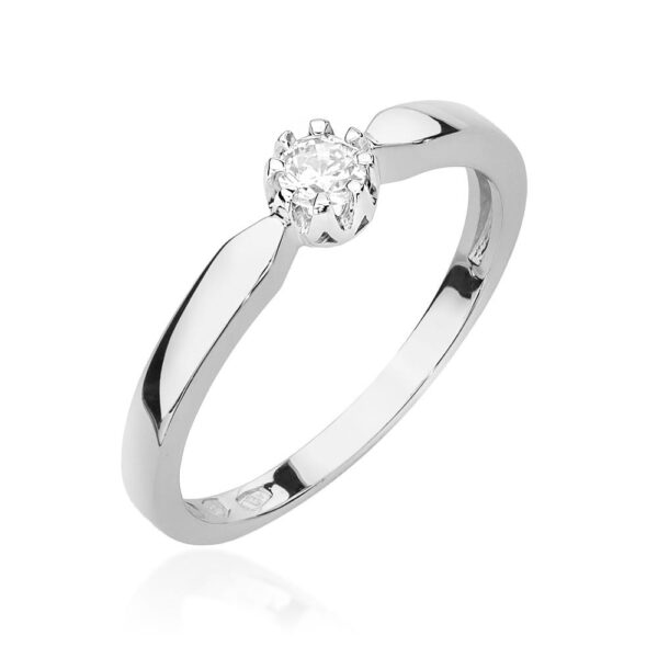 Pierścionek Diament 0,15ct białe złoto