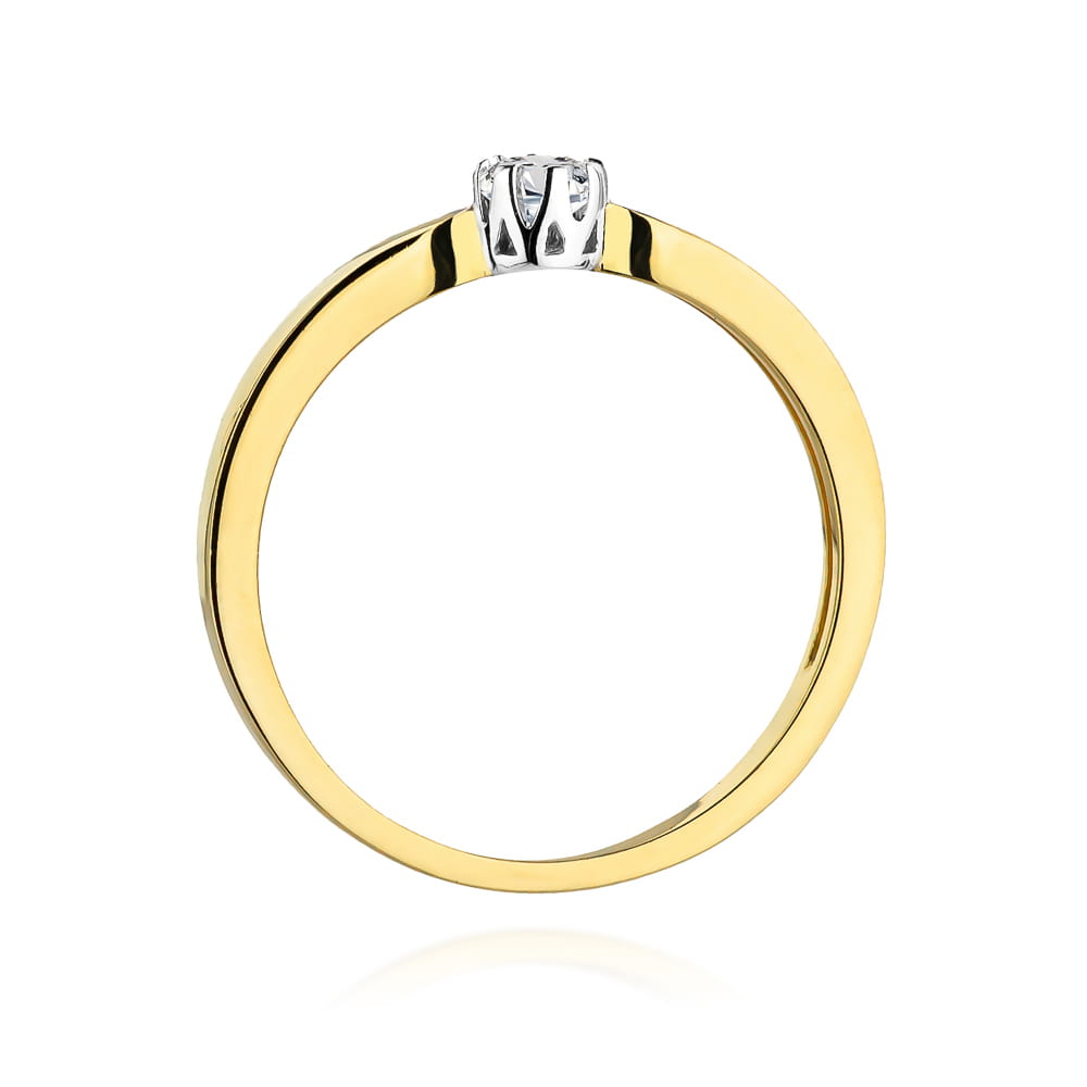 Pierścionek Diament 0,08ct żółte złoto - obrazek 3
