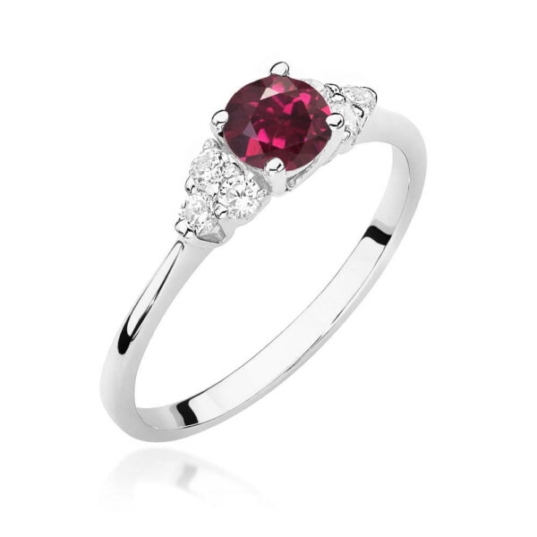 Pierścionek Rodolit 0,60ct białe złoto