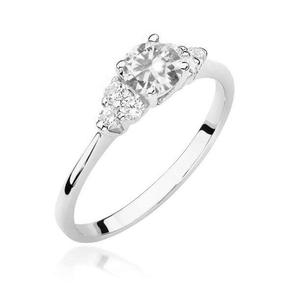 Pierścionek Biały Szafir 0,60ct białe złoto