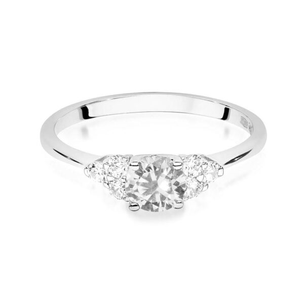 Pierścionek Biały Szafir 0,60ct białe złoto 375