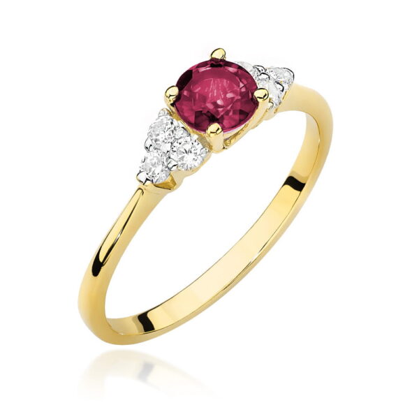 Pierścionek Rubin 0,60ct żółte złoto 375