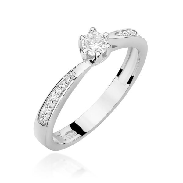 Pierścionek Diament 0,15ct białe złoto