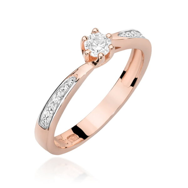 Pierścionek Diament 0,15ct różowe złoto