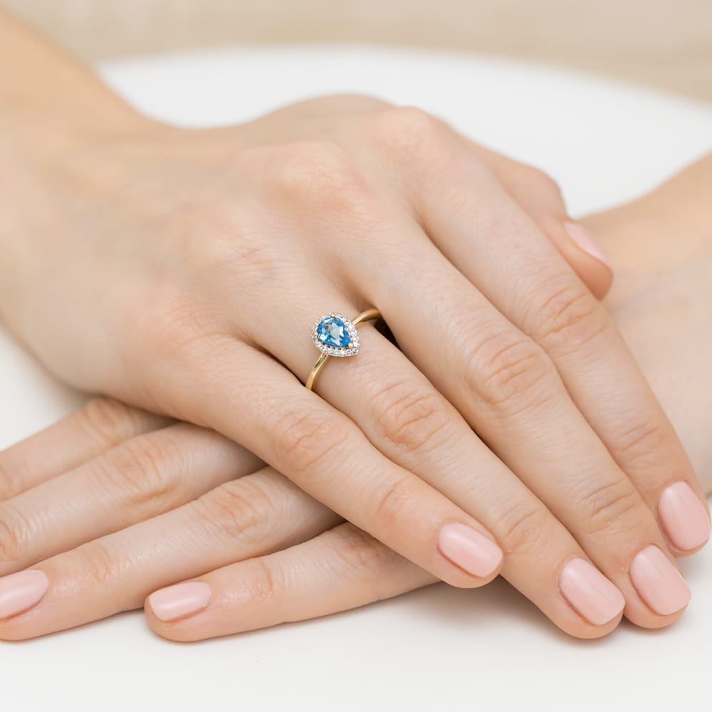 Pierścionek Topaz Swiss 0,90ct żółte złoto - obrazek 4
