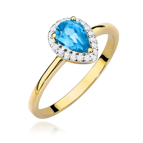 Pierścionek Topaz Swiss 0,90ct żółte złoto 375