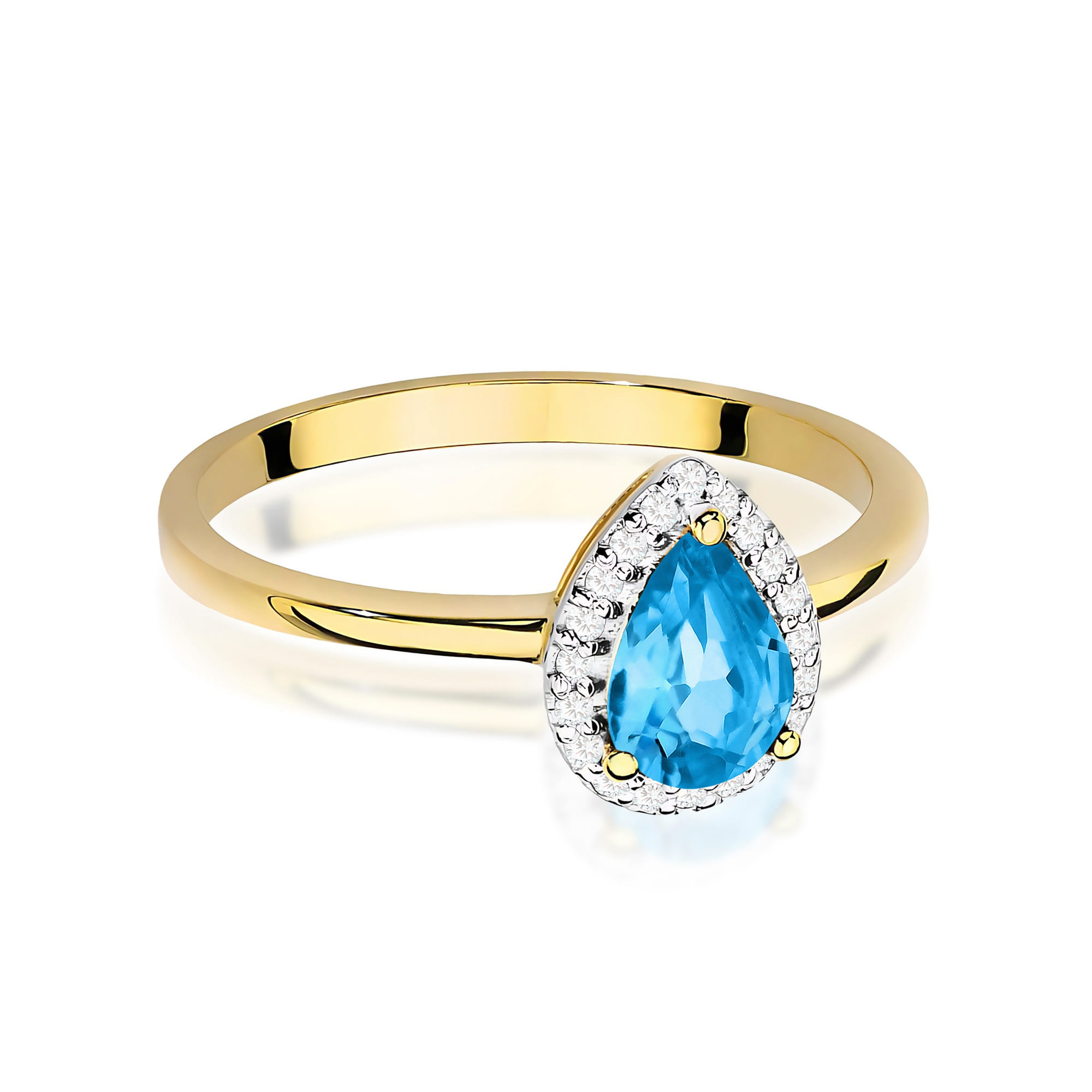 Pierścionek Topaz Swiss 0,90ct żółte złoto 375 - obrazek 2