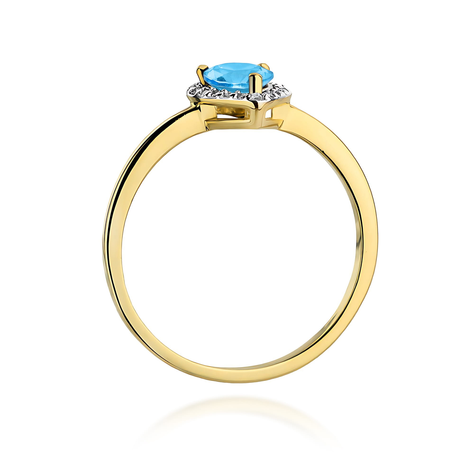 Pierścionek Topaz Swiss 0,90ct żółte złoto 375 - obrazek 3
