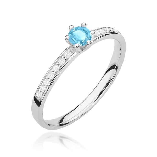 Pierścionek Topaz Swiss 0,15ct białe złoto