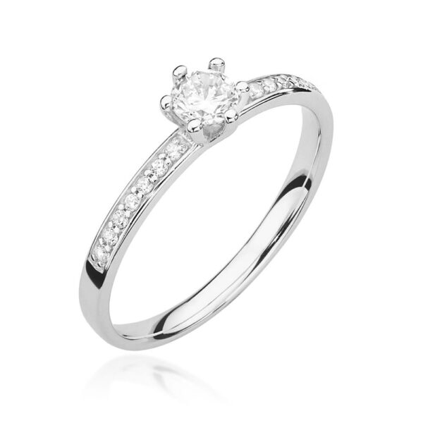 Pierścionek Diament 0,25ct białe złoto 375