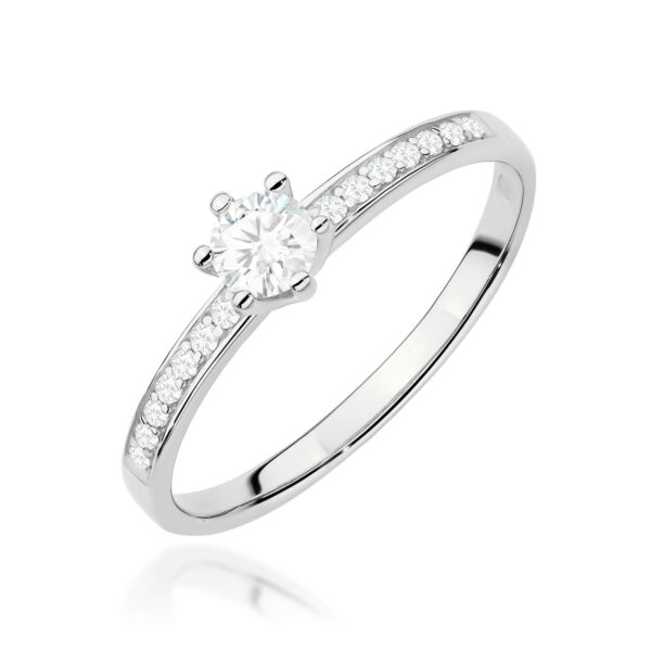 Pierścionek Diament Laboratoryjny 0,25ct białe złoto 375
