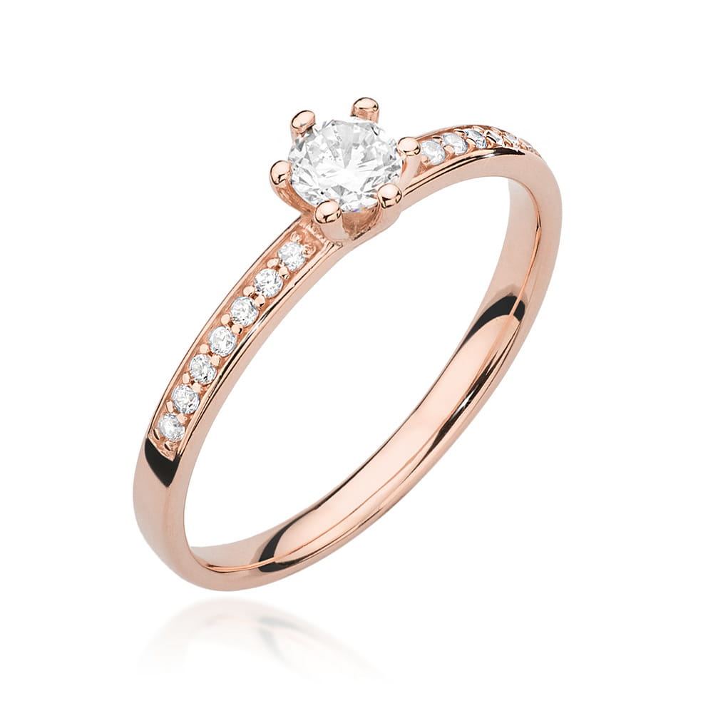 Pierścionek Diament 0,25ct różowe złoto