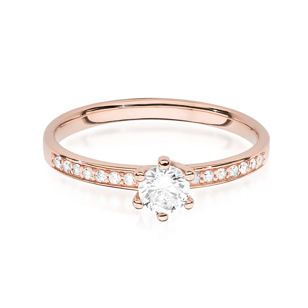 Pierścionek Diament 0,25ct różowe złoto - obrazek 2