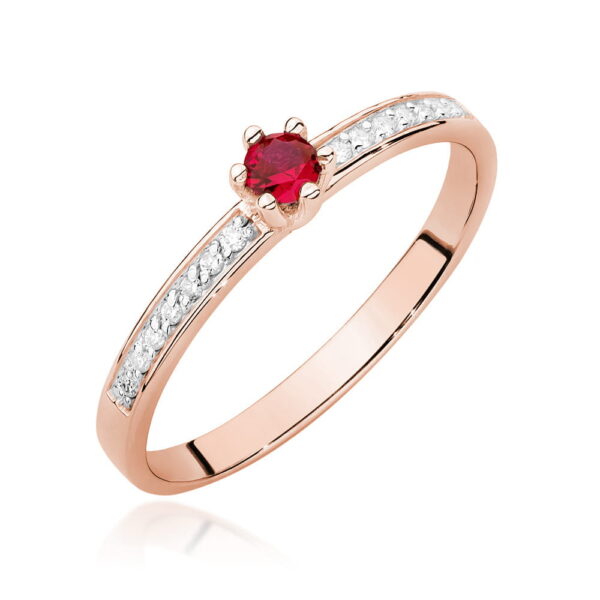 Pierścionek Rubin 0,15ct różowe złoto