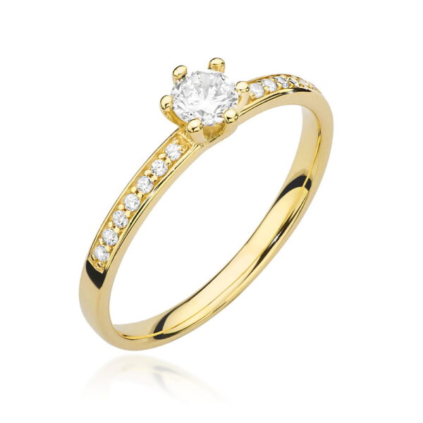 Pierścionek Diament 0,25ct żółte złoto