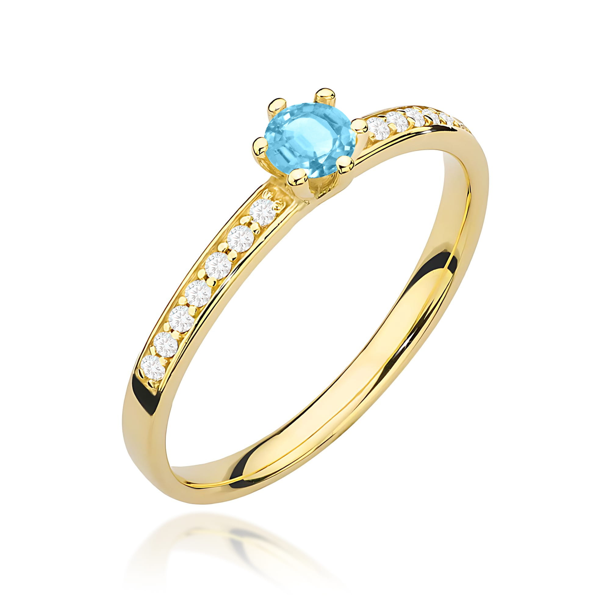 Pierścionek Topaz Swiss 0,15ct żółte złoto