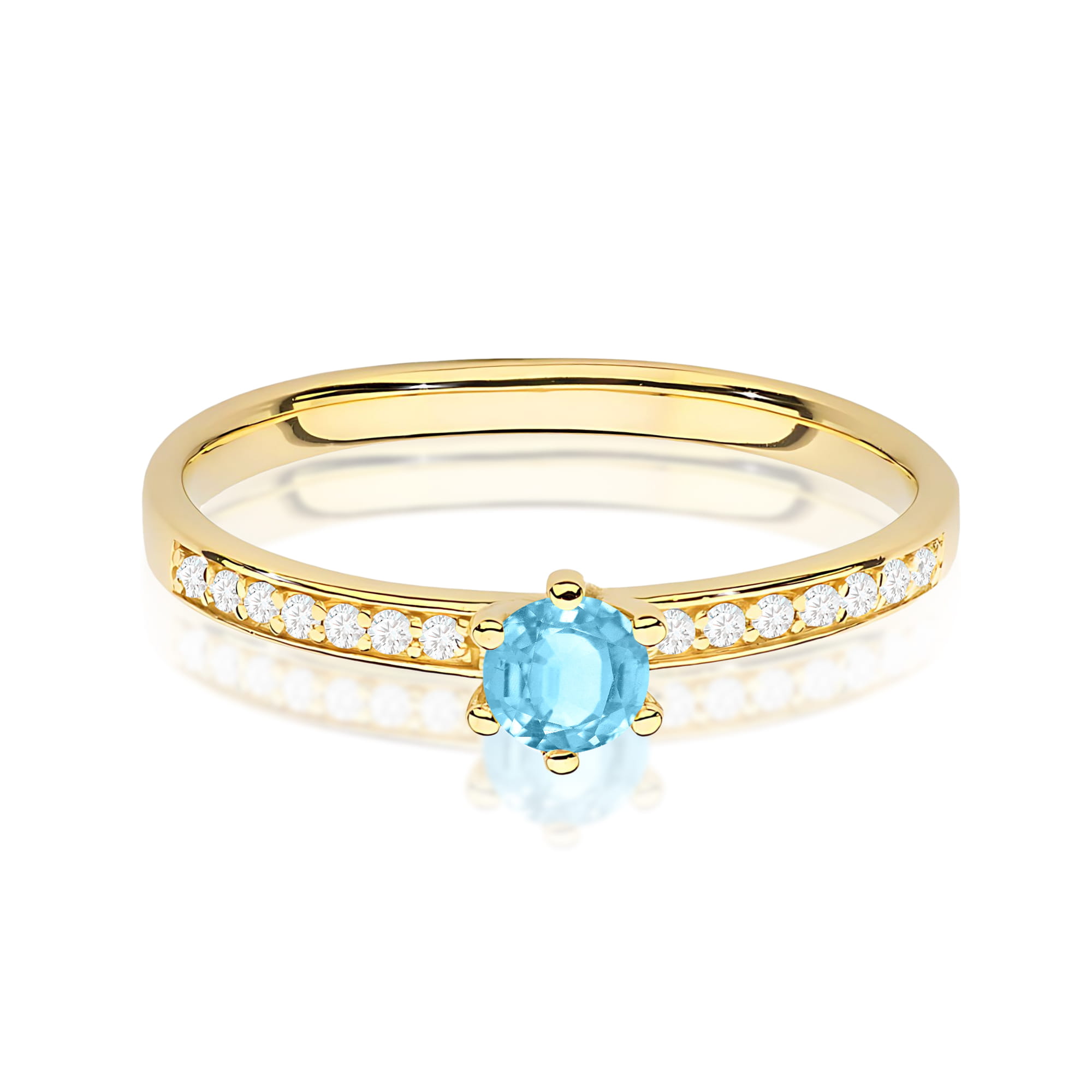 Pierścionek Topaz Swiss 0,15ct żółte złoto - obrazek 2