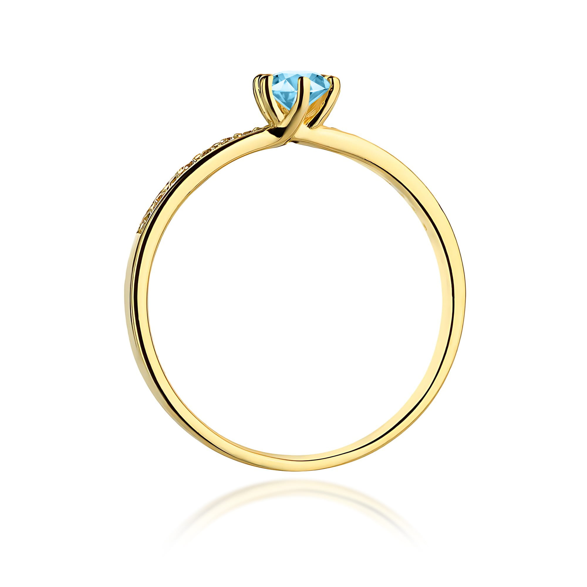 Pierścionek Topaz Swiss 0,15ct żółte złoto - obrazek 3