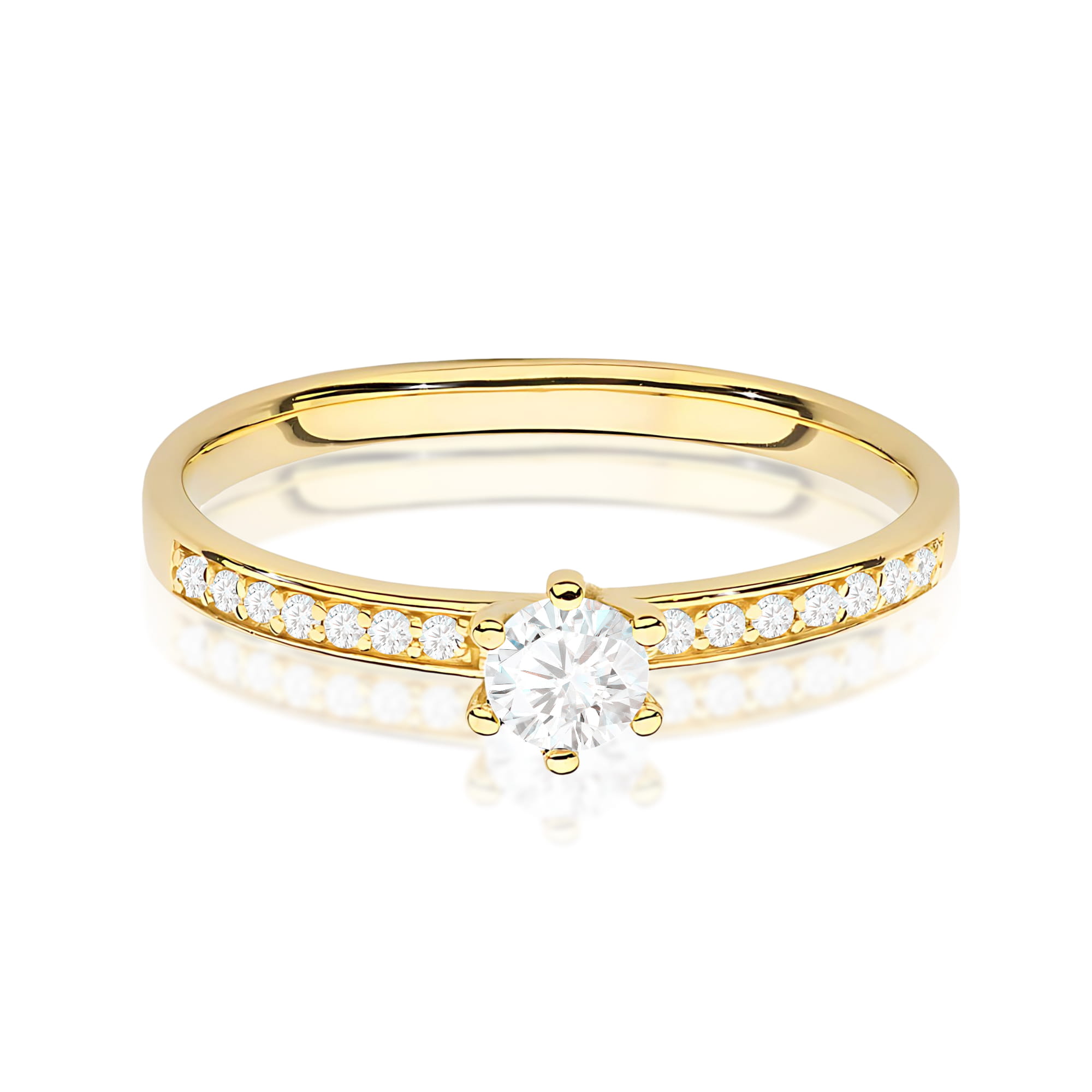 Pierścionek Diament 0,10ct Żółte złoto 375 - obrazek 2