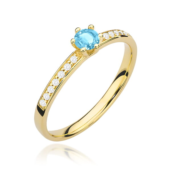 Pierścionek Topaz Swiss 0,15ct żółte złoto 375
