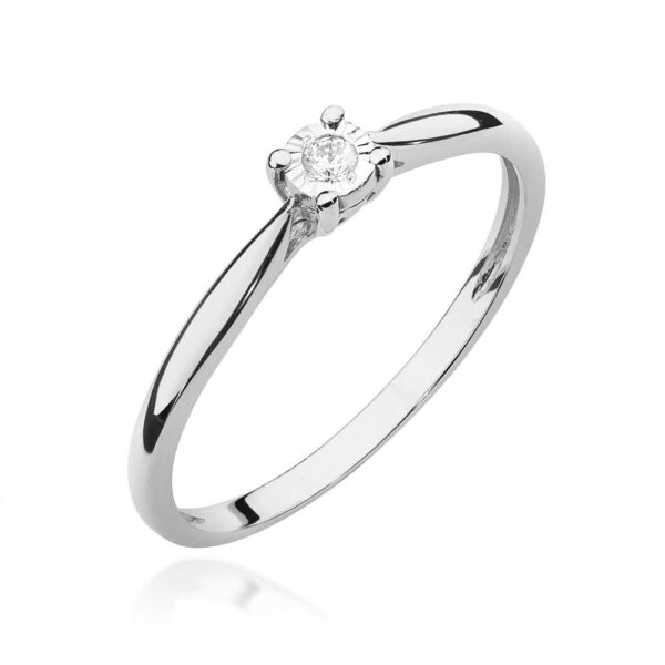 Pierścionek Diament 0,03ct białe złoto