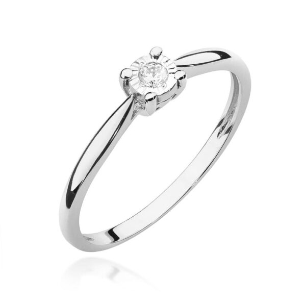 Pierścionek Diament 0,08ct białe złoto