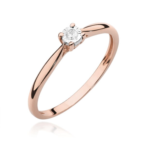Pierścionek Diament 0,03ct różowe złoto