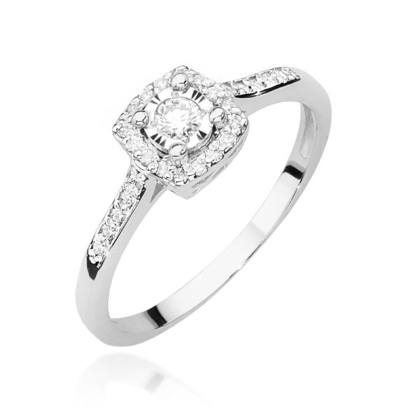 Pierścionek Diament 0,08ct białe złoto