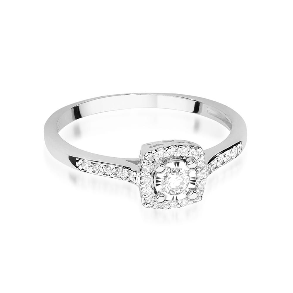 Pierścionek Diament 0,08ct białe złoto - obrazek 2