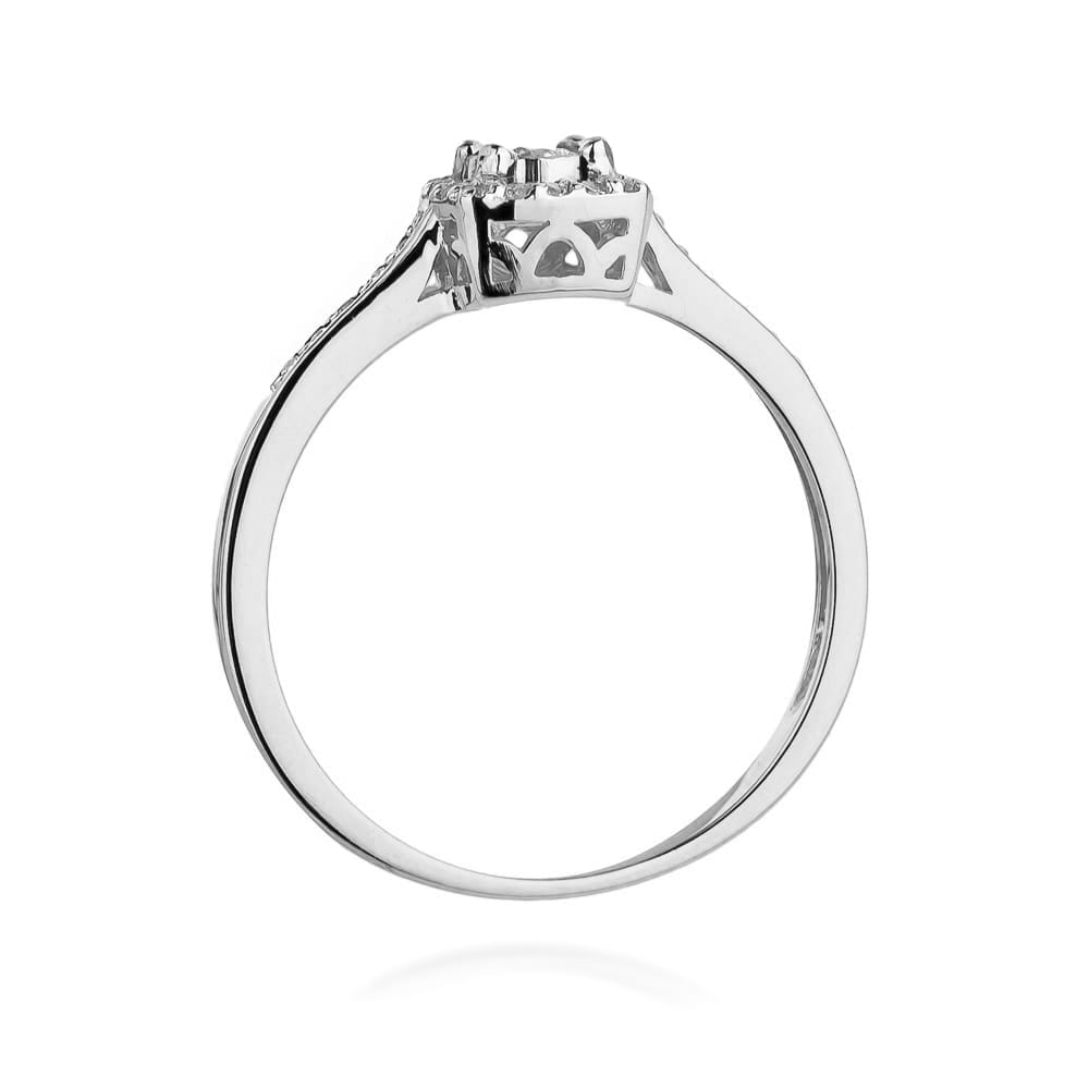 Pierścionek Diament 0,08ct białe złoto - obrazek 3