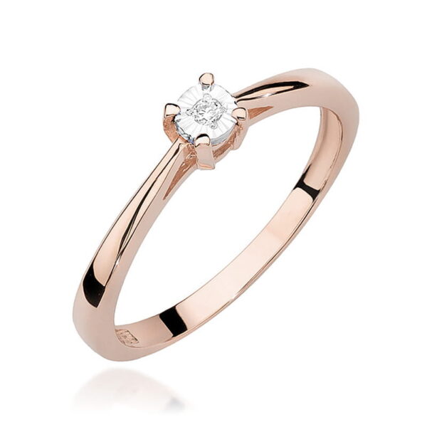 Pierścionek Diament 0,02ct różowe złoto