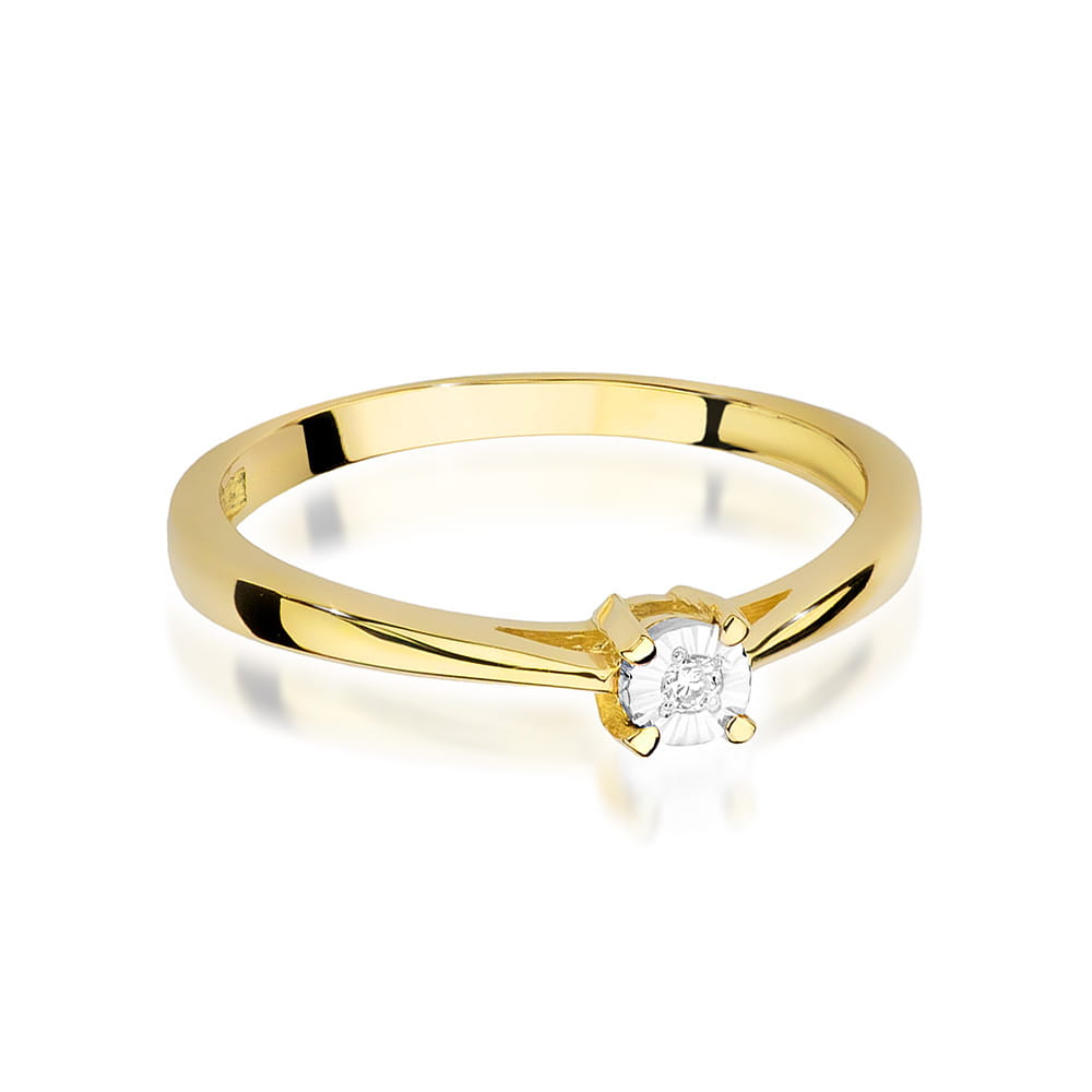 Pierścionek Diament 0,02ct żółte złoto - obrazek 2