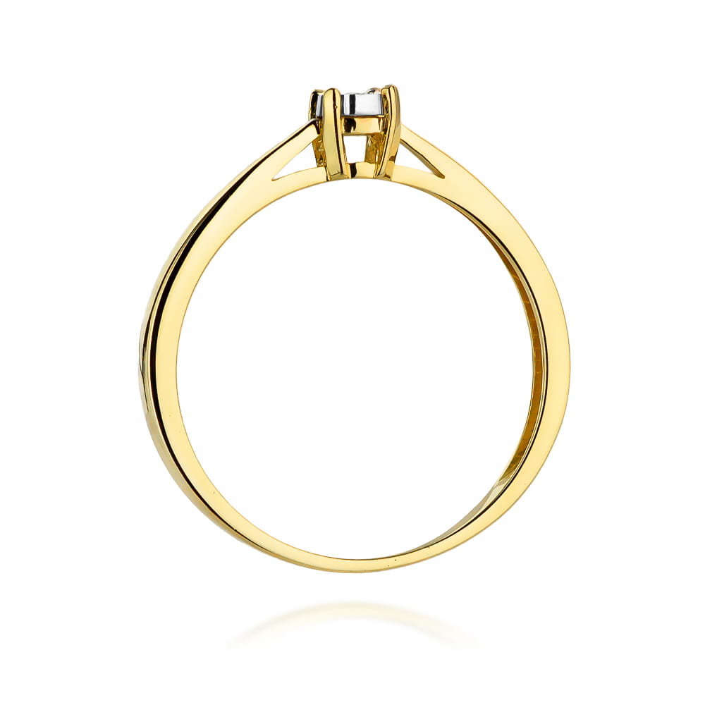 Pierścionek Diament 0,02ct żółte złoto - obrazek 3