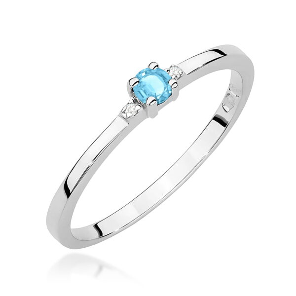 Pierścionek Topaz Swiss 0,15ct białe złoto 375