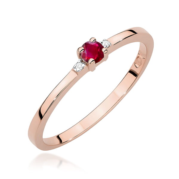 Pierścionek Rubin 0,15ct różowe złoto