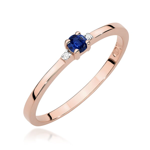 Pierścionek Szafir 0,15ct różowe złoto