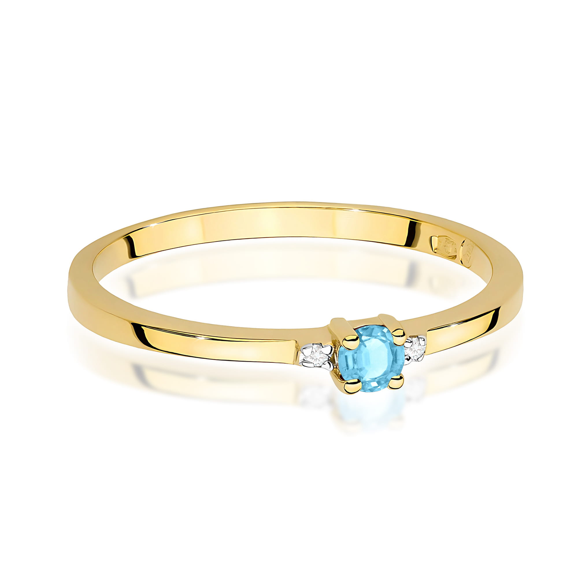 Pierścionek Topaz Swiss 0,15ct żółte złoto - obrazek 2