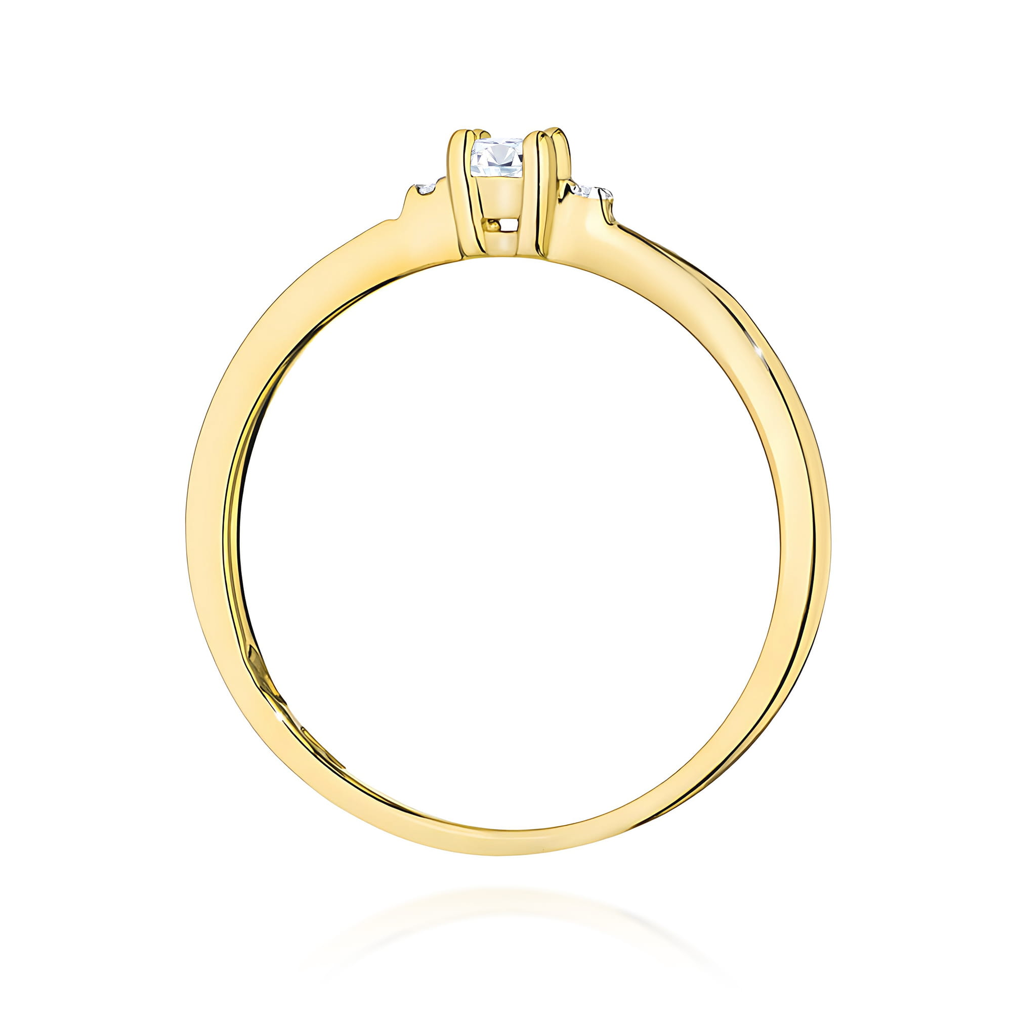 Pierścionek Diament 0,10ct żółte złoto 375 - obrazek 3