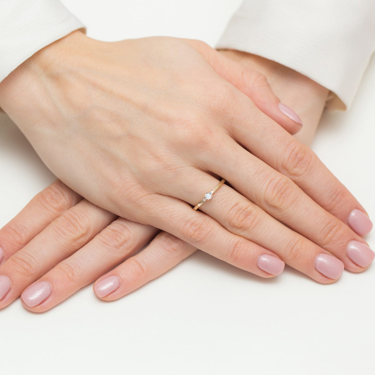 Pierścionek Diament 0,10ct żółte złoto 375 - obrazek 4