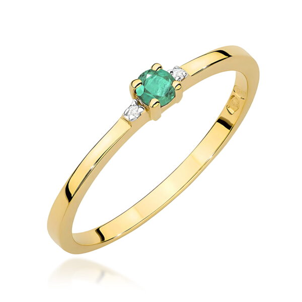 Pierścionek Szmaragd 0,15ct żółte złoto 375