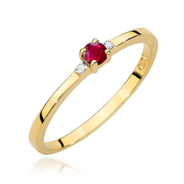 Pierścionek Rubin 0,15ct żółte złoto 375
