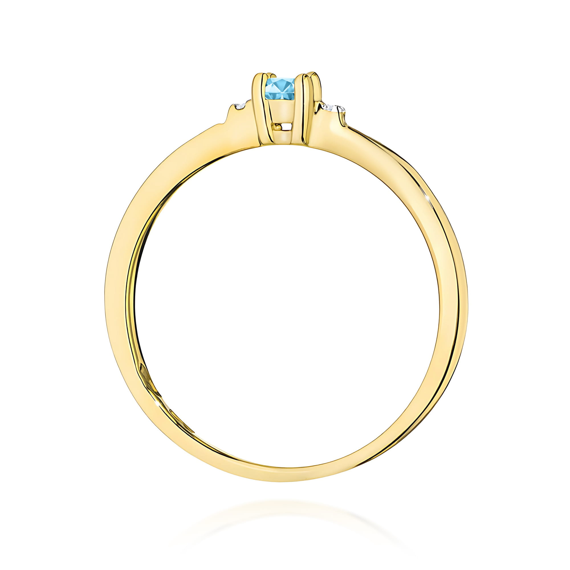 Pierścionek Topaz Swiss 0,15ct żółte złoto 375 - obrazek 3