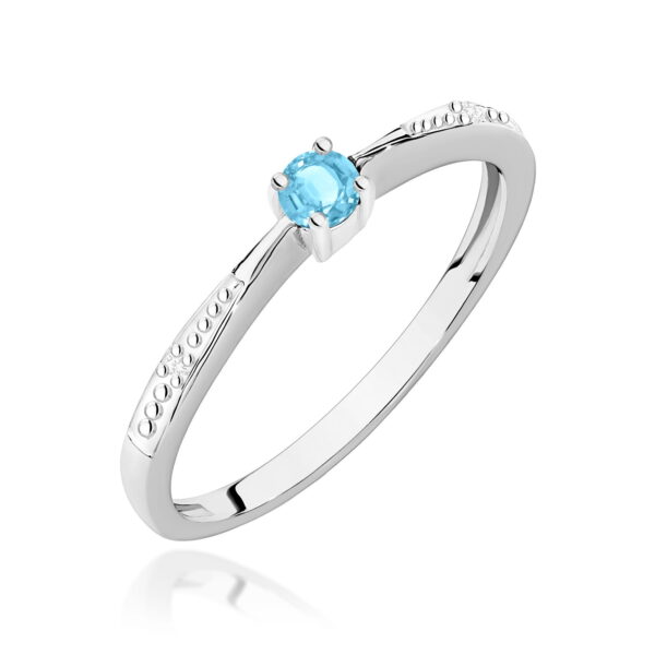 Pierścionek Topaz Swiss 0,15ct białe złoto 375