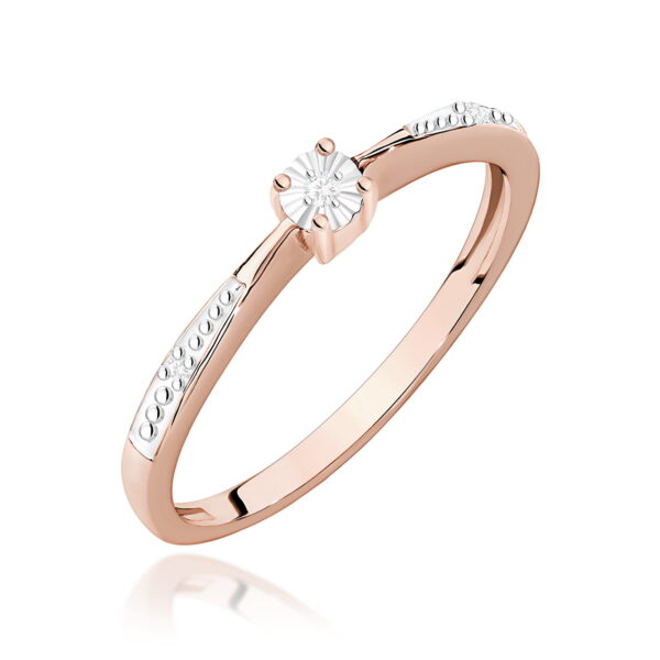 Pierścionek Diament 0,01ct różowe złoto